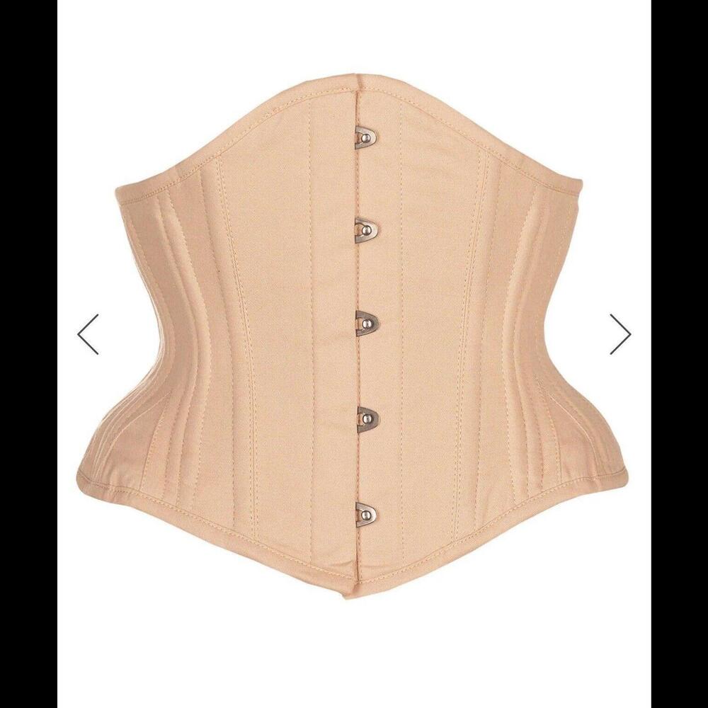 Corset Story Beige Cotton Waist Training Waspie Underbust Corset Size 24”